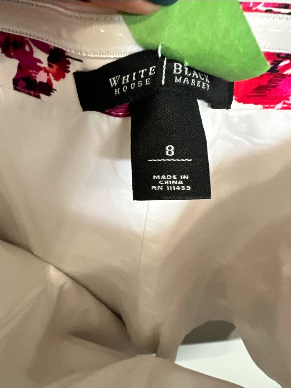 White House Black Market White Strapless Floral Bustier with Pink & Red Accents - Picture 4 of 4